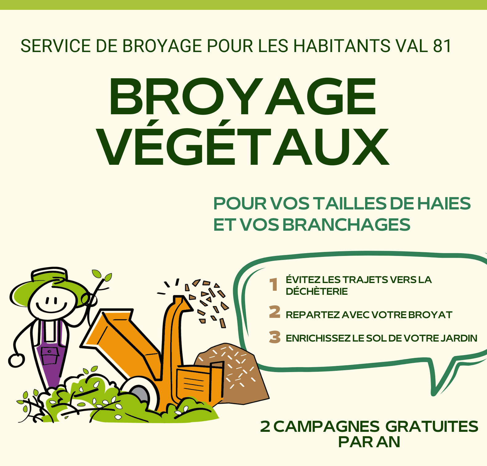 6ème campagne de broyage à destination des habitants de Val 81 ...